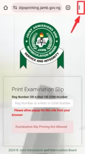 Locate Three Dot in Your Browser and Click On it