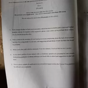 WAEC 2025 English Language Answers [Obj & Essay]